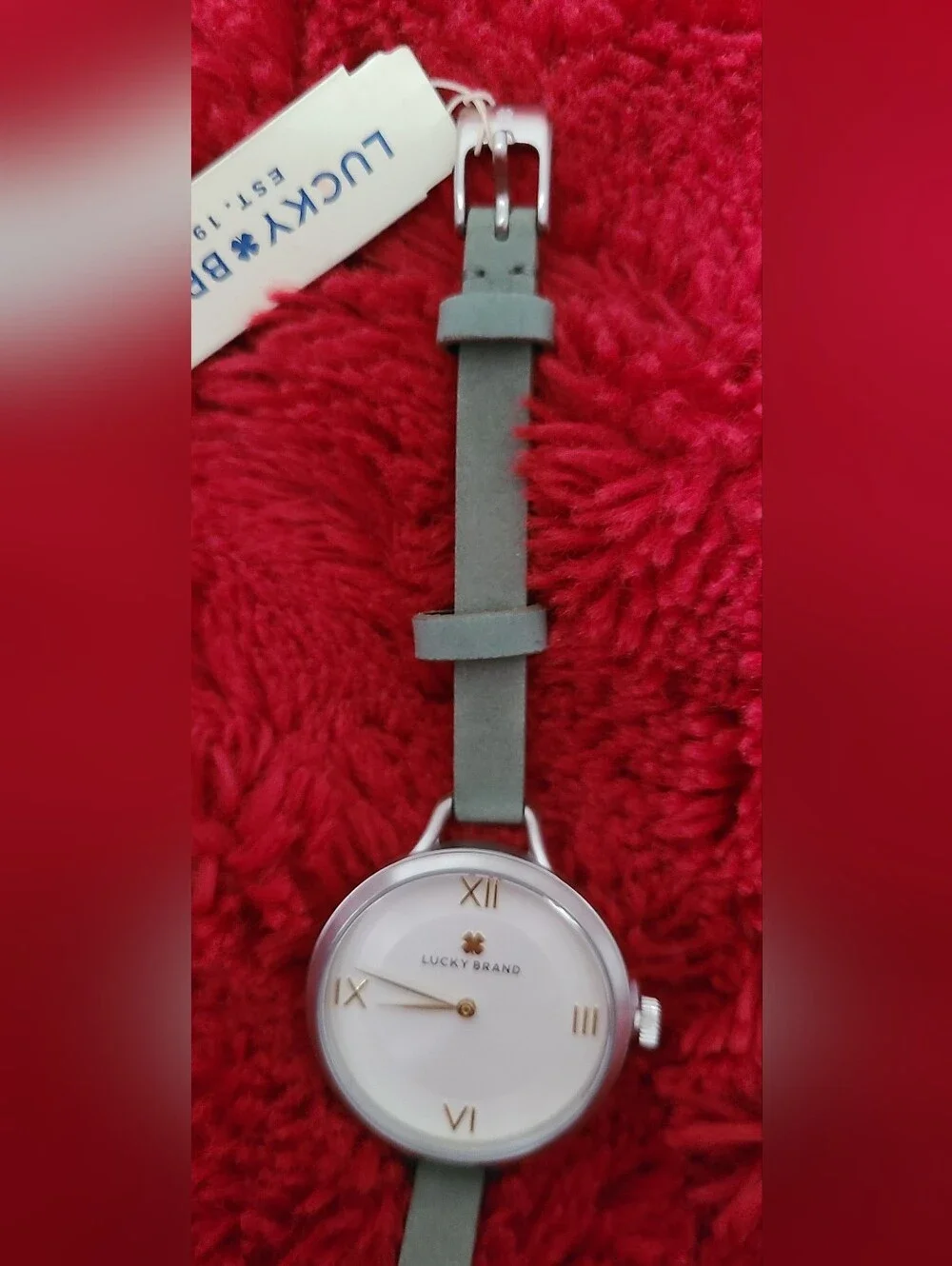 Lucky Brand* Women's Watch. Soft Greyish/green Genuine Leather Band.